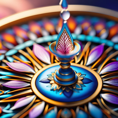 colorful round mandala as backgroundの素材