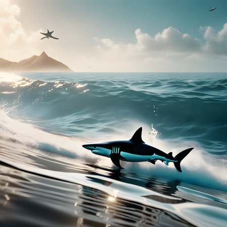 big dangerous shark in the seaの素材