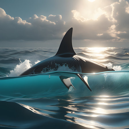 big dangerous shark in the seaの素材