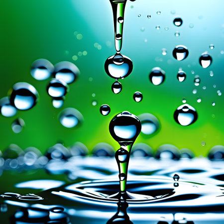 water splashes and water drops fly aroundの素材