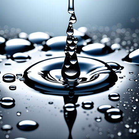 water splashes and water drops fly aroundの素材