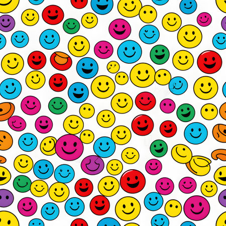 colored smileys are laughing and grinningの素材
