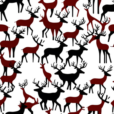 Deer with magnificent antlers roam through natureの素材