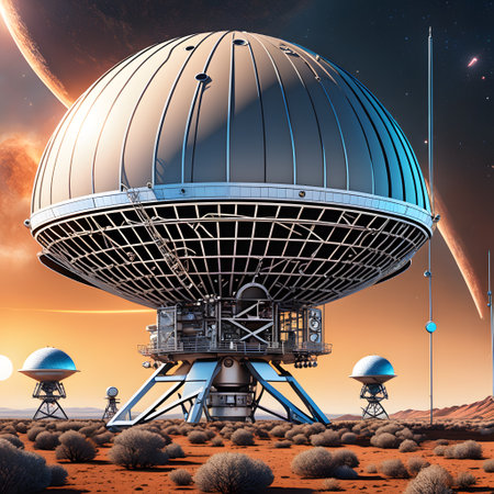 Astronomical telescope for examining the spaceの素材