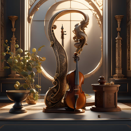 Violin plays a melody with the bowの素材