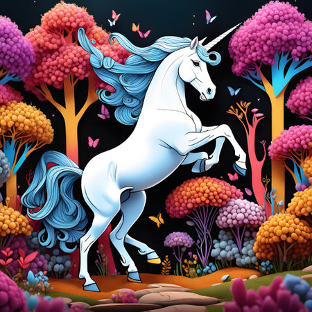 Great Unicorn with horn is gallopingの素材