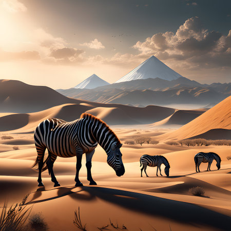 Zebra herd in African steppeの素材
