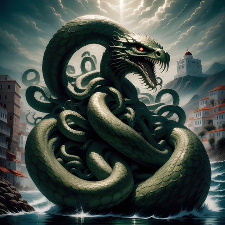 the Hydra is a monster from Greek mythologyの素材
