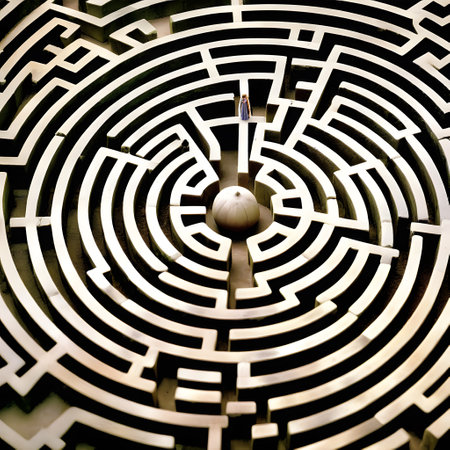 large labyrinth as a maze to get lost inの素材