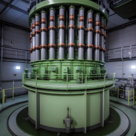 large heavy steel nuclear reactor in the reactor domeの素材