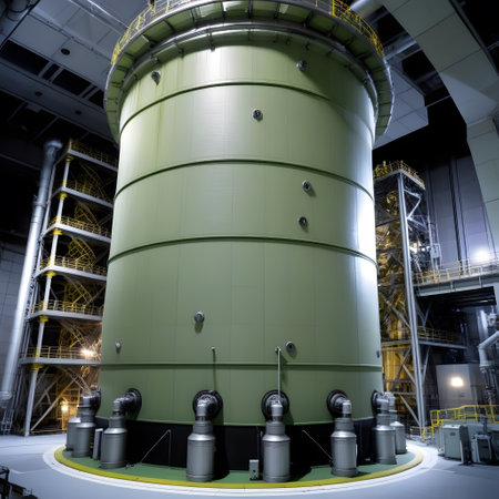 large heavy steel nuclear reactor in the reactor domeの素材