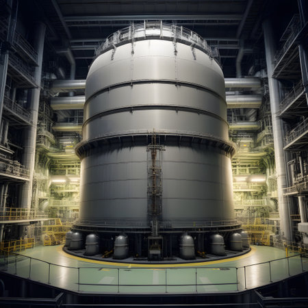 large heavy steel nuclear reactor in the reactor domeの素材