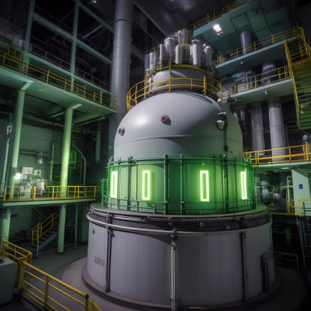large heavy steel nuclear reactor in the reactor domeの素材