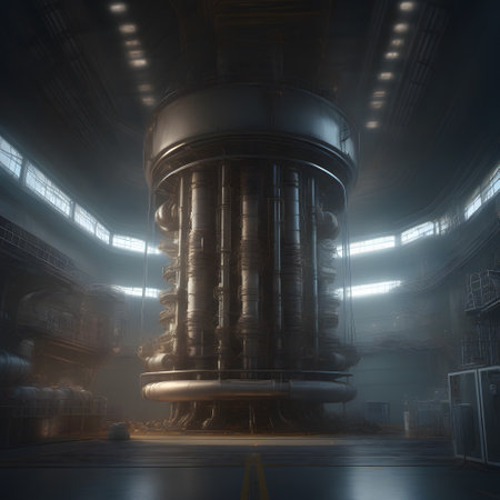 large heavy steel nuclear reactor in the reactor domeの素材