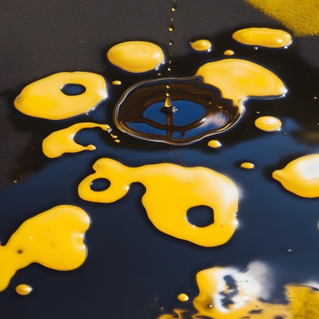shimmering pools of oil on the streetの素材