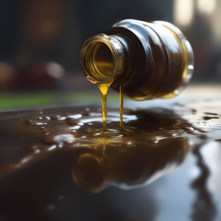 shimmering pools of oil on the streetの素材