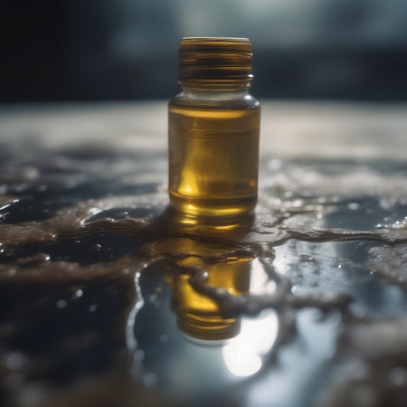 shimmering pools of oil on the streetの素材