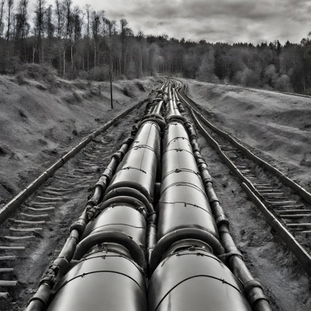 large pipelines in a refineryの素材