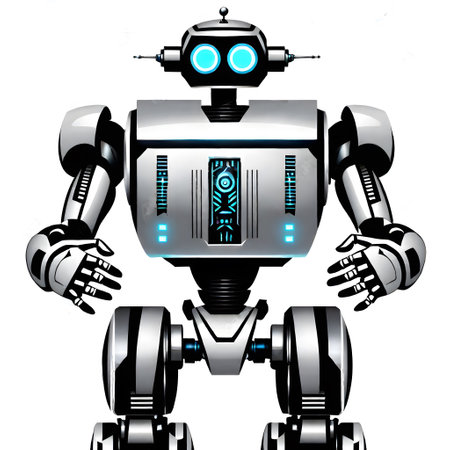 heavy humanoid robot guards its territoryの素材