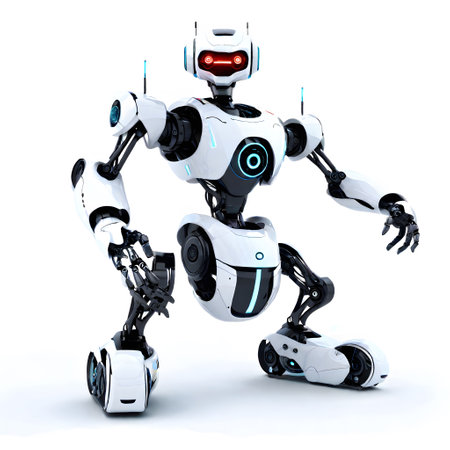 heavy humanoid robot guards its territoryの素材