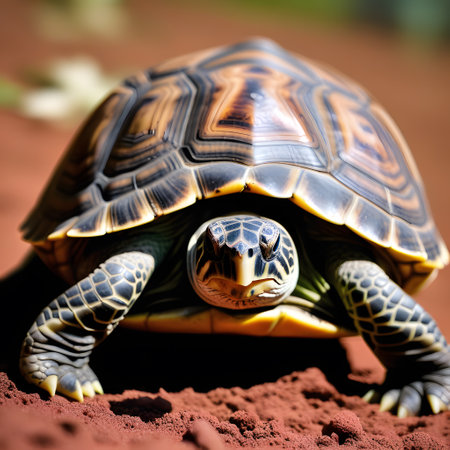Turtles with shells swim in the seaの素材