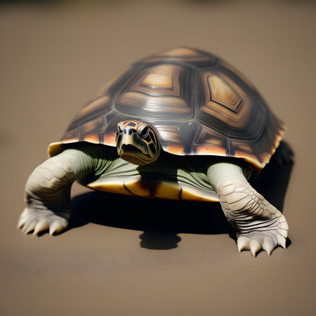 Turtles with shells swim in the seaの素材