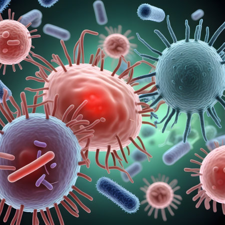 dangerous viruses and bacteria in the human bodyの素材