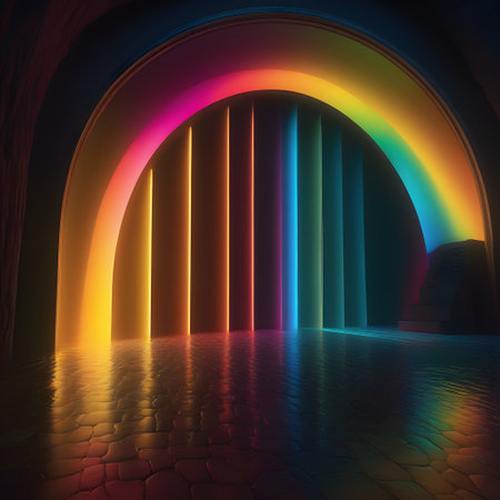 colorful, radiant spectral colors like in a rainbowの素材