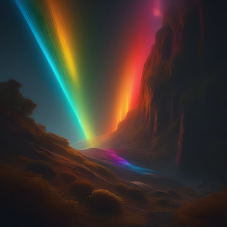 colorful, radiant spectral colors like in a rainbowの素材