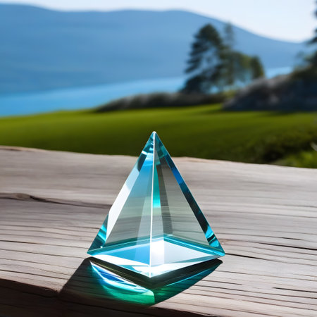 Brilliantly cut transparent glass prismの素材