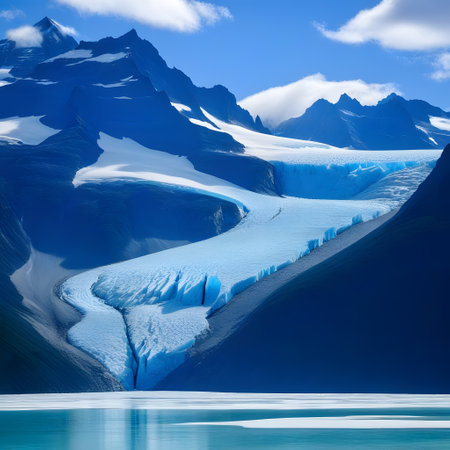 Large icebergs float in the cold in the Arcticの素材