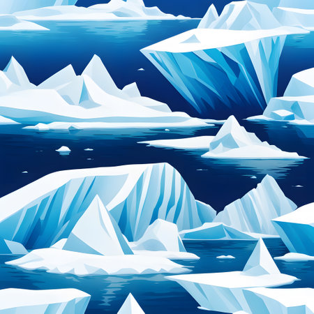 Large icebergs float in the cold in the Arcticの素材