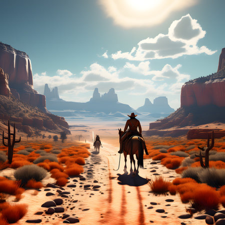 Cowboys and Indians on adventures in the Wild Westの素材