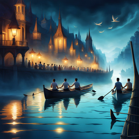 Rowing regatta on the water for competitionの素材