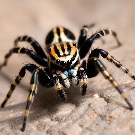 Dangerous spiders crawl around looking for preyの素材