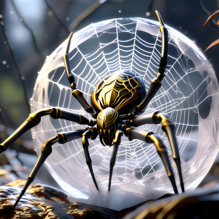 Spider webs in nature act as traps for preyの素材