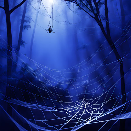 Spider webs in nature act as traps for preyの素材