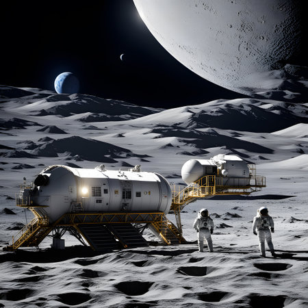Moon base on Earth's satellite for research and technologyの素材