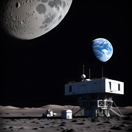 Moon base on Earth's satellite for research and technologyの素材