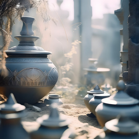 Antique vases and amphoras made from earthenwareの素材