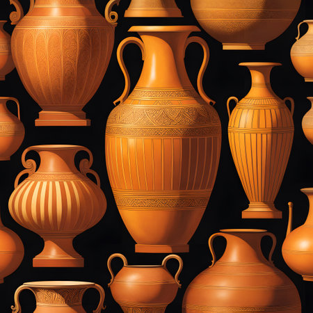 Antique vases and amphoras made from earthenwareの素材