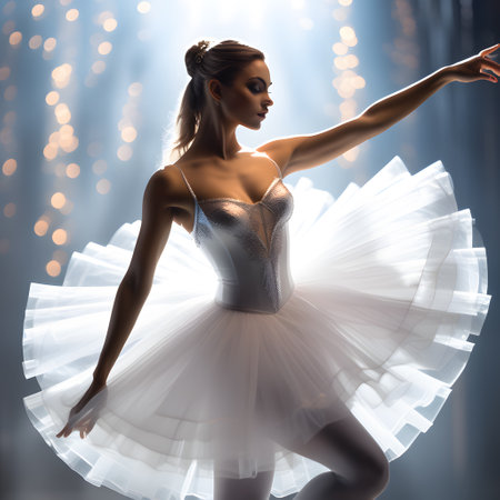 prima ballerina dances on the stage in the theaterの素材