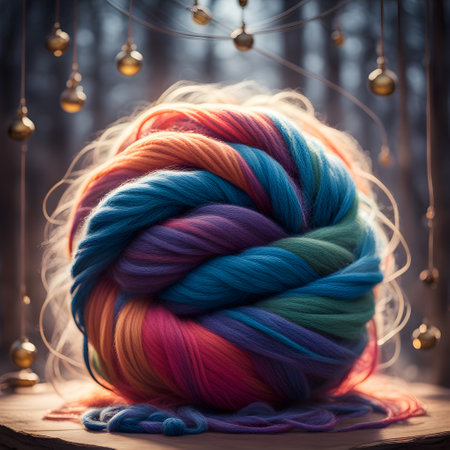 colored balls of wool for knitting and crochetingの素材