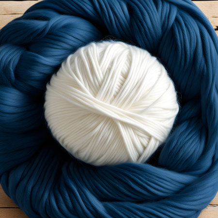 colored balls of wool for knitting and crochetingの素材