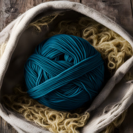 colored balls of wool for knitting and crochetingの素材