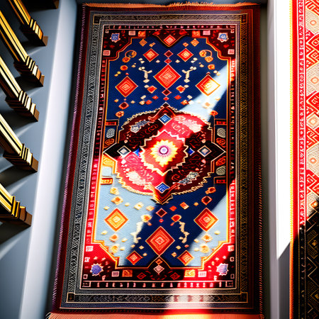 Elegant carpets in living rooms with colorful patternsの素材