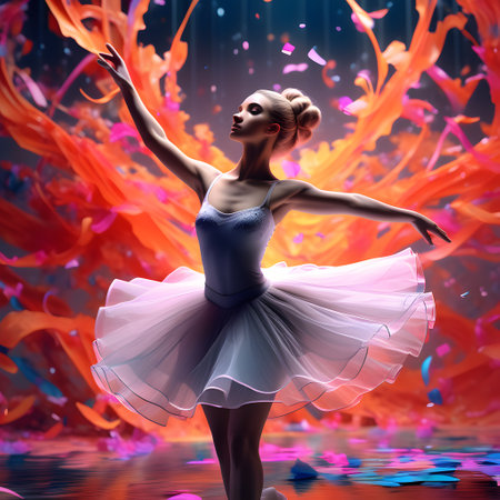 prima ballerina dances on the stage in the theaterの素材