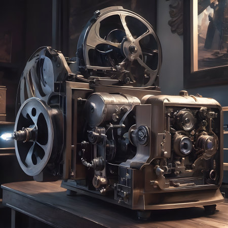 vintage film projector in the cinema for film screeningの素材