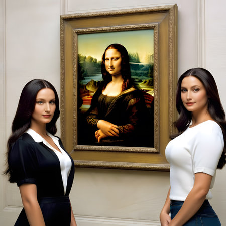 A painting of the Mona Lisa by Da Vinciの素材