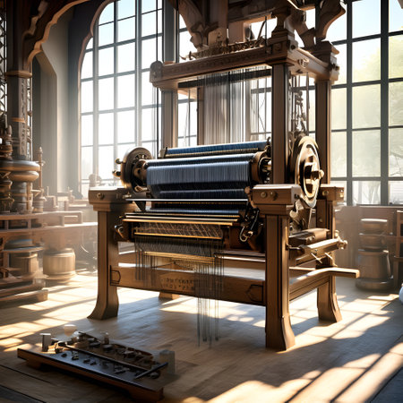 Heavy steel mechanical loom as a trigger for the industrial revolutionの素材